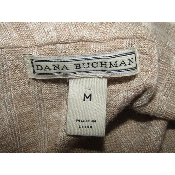 VTG Dana Buckman Rayon Tan Wrap Sweater sz M Coastal Neutral Nautical Cottage - Picture 4 of 6